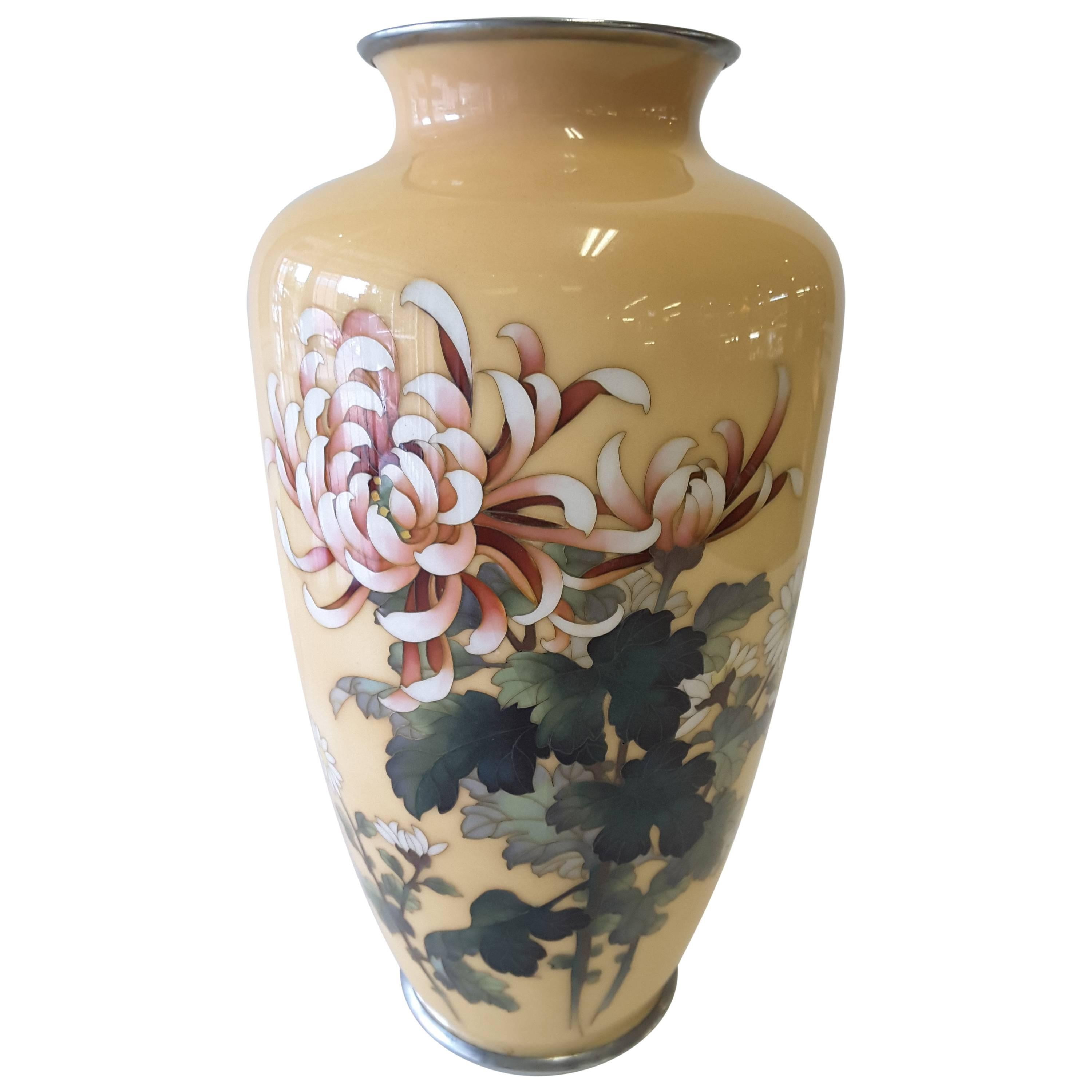 Japanese Cloisonne Enamel Vase by Ando Jubei, Meiji Period