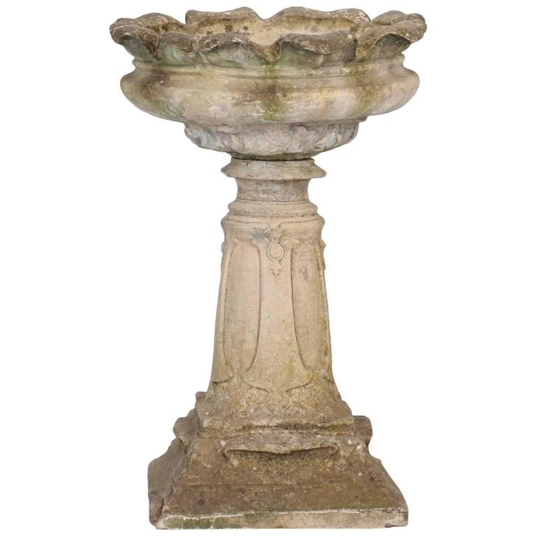 Art Nouveau Era Cement Bird Bath or Planter at 1stDibs