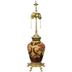Daum Nancy Cameo Glass Vase Mounted as a Lamp 9