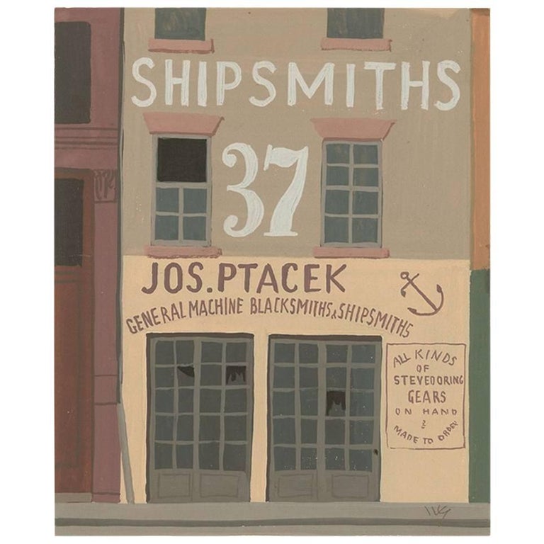 Witold Gordon Gouache "Shipsmiths  - Vanity Fair" For Sale