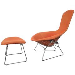 Orange Bertoia for Knoll Bird Chair and Ottoman 7