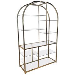Design Institute of America DIA Milo Baughman Vintage Brass Etagere Shelf 3