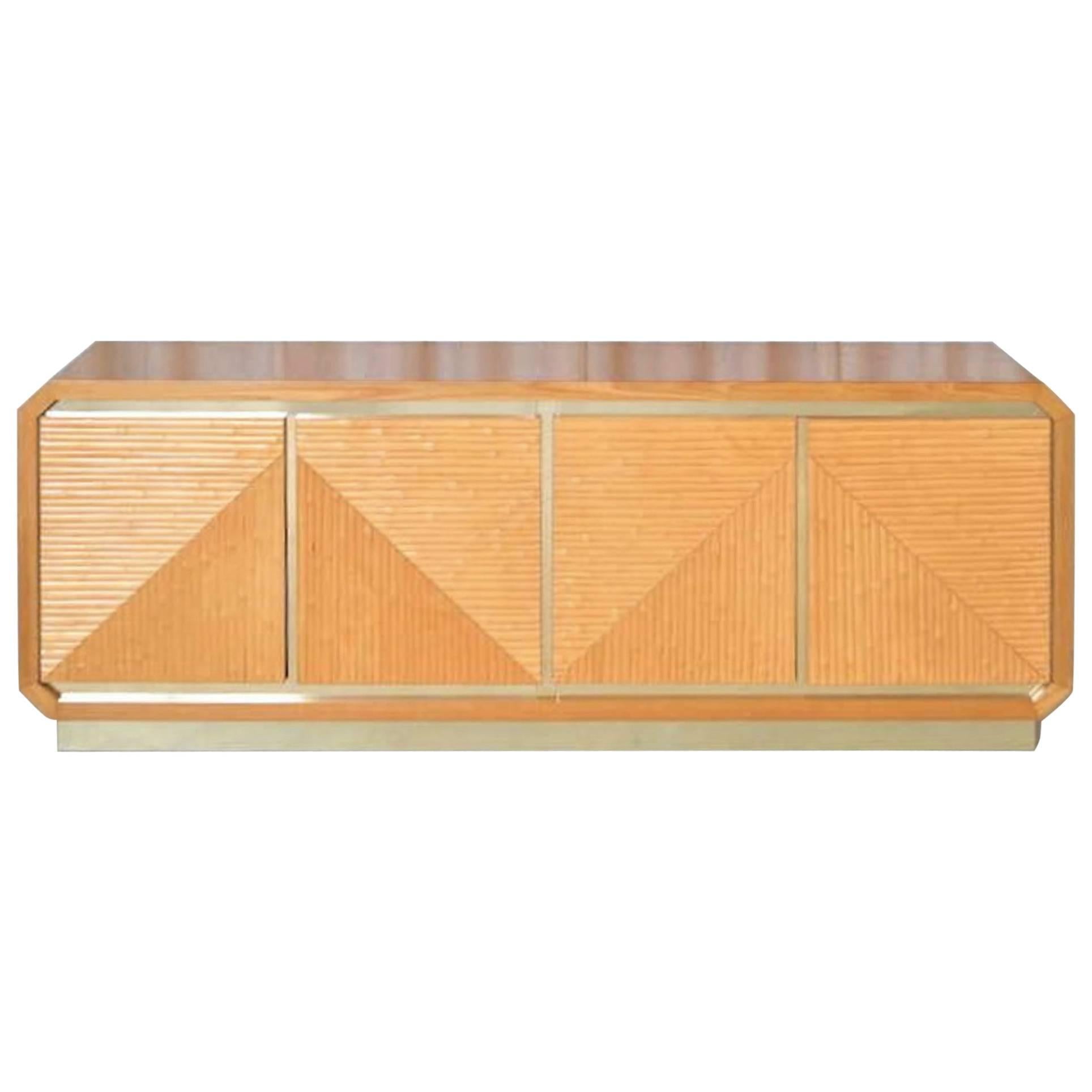 Post-Modern Faux Bamboo Sideboard  For Sale