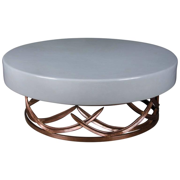 Grass Design Coffee Table With Grey Lacquer Top By Robert Kuo One Grass Design Coffee Table With Grey Lacquer Top By Robert Kuo One Of A Kind