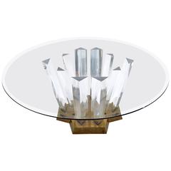 Gorgeous Lucite Dining or Center Hall Table in Style of Jeffrey Bigelow