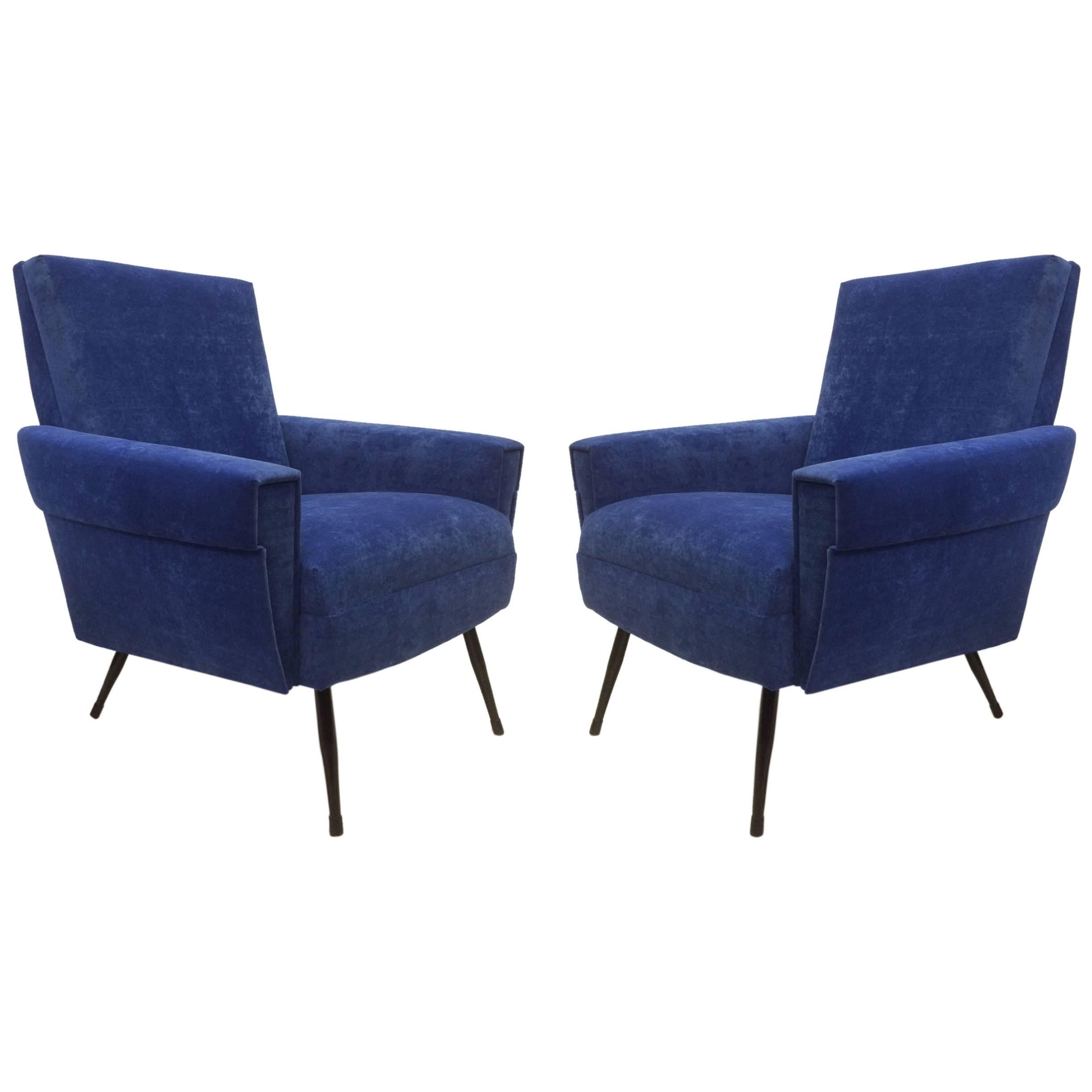 Pair of French 1950s Lounge Chairs