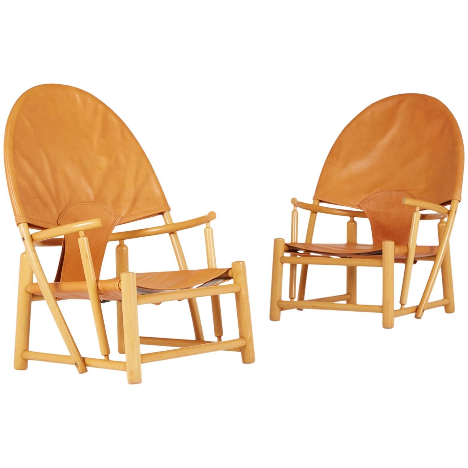 Piero Palange & Werther Toffoloni 'Hoop' Lounge Chairs, Rare Matching Pair