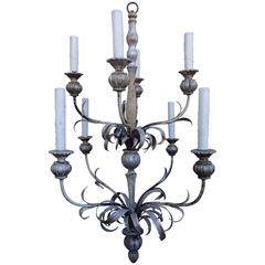 Eight-Light Silvered Two-Tier Chandelier 10