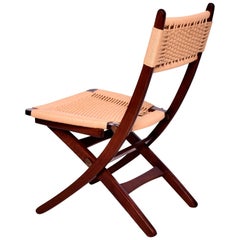 Mid-Century Danish Modern Rope Folding Chairs