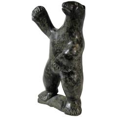 Inuit Soapstone Polar Bear Sculpture