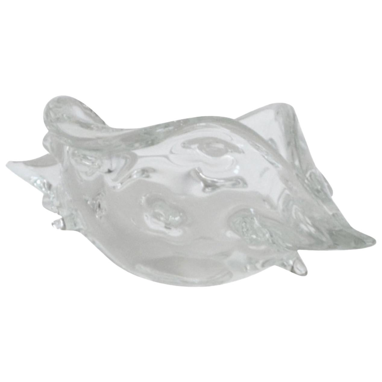 Italian Midcentury Blown Glass Shell by Licio Zanetti For Sale