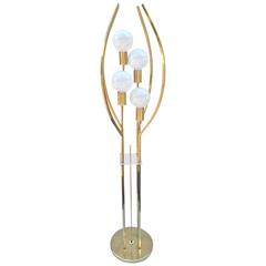 Brass and Lucite Floor Lamp