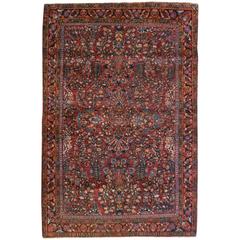Antique Traditional Early 20th Century Sarouk Rug
