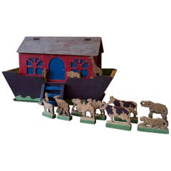 19th Century Handcrafted Folk Art Noah's Ark