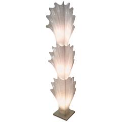 Rougier Seashell Shell Monumental Vintage  Floor Lamp Feather Palm Beach