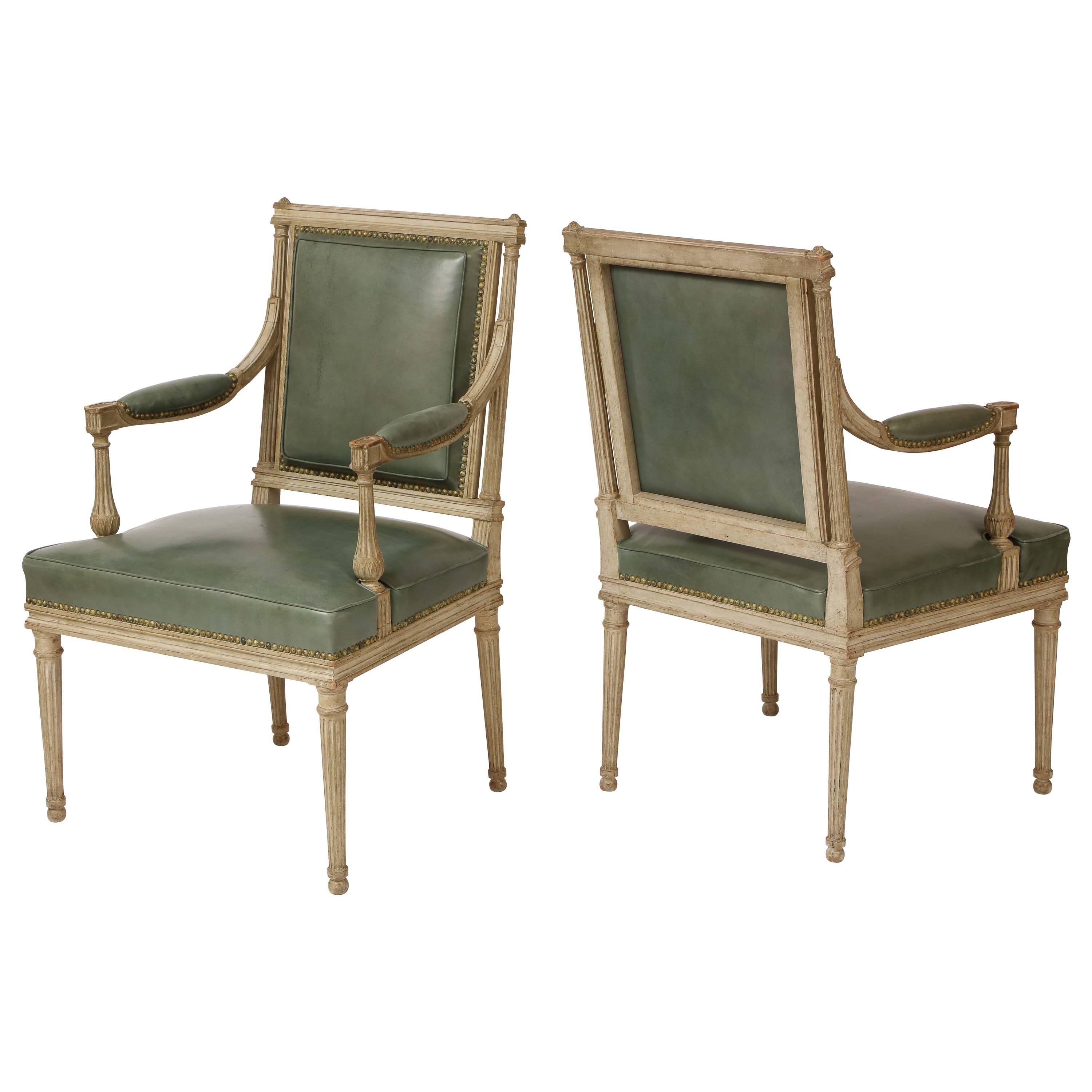 Pair of French Neoclassical Armchairs in the Louis XVI Taste by Madison Jansen