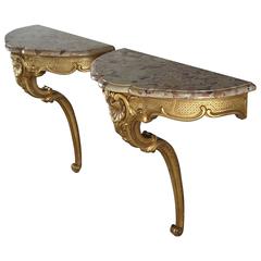 Pair of Late 19th Century Consoles in Louis XV Style