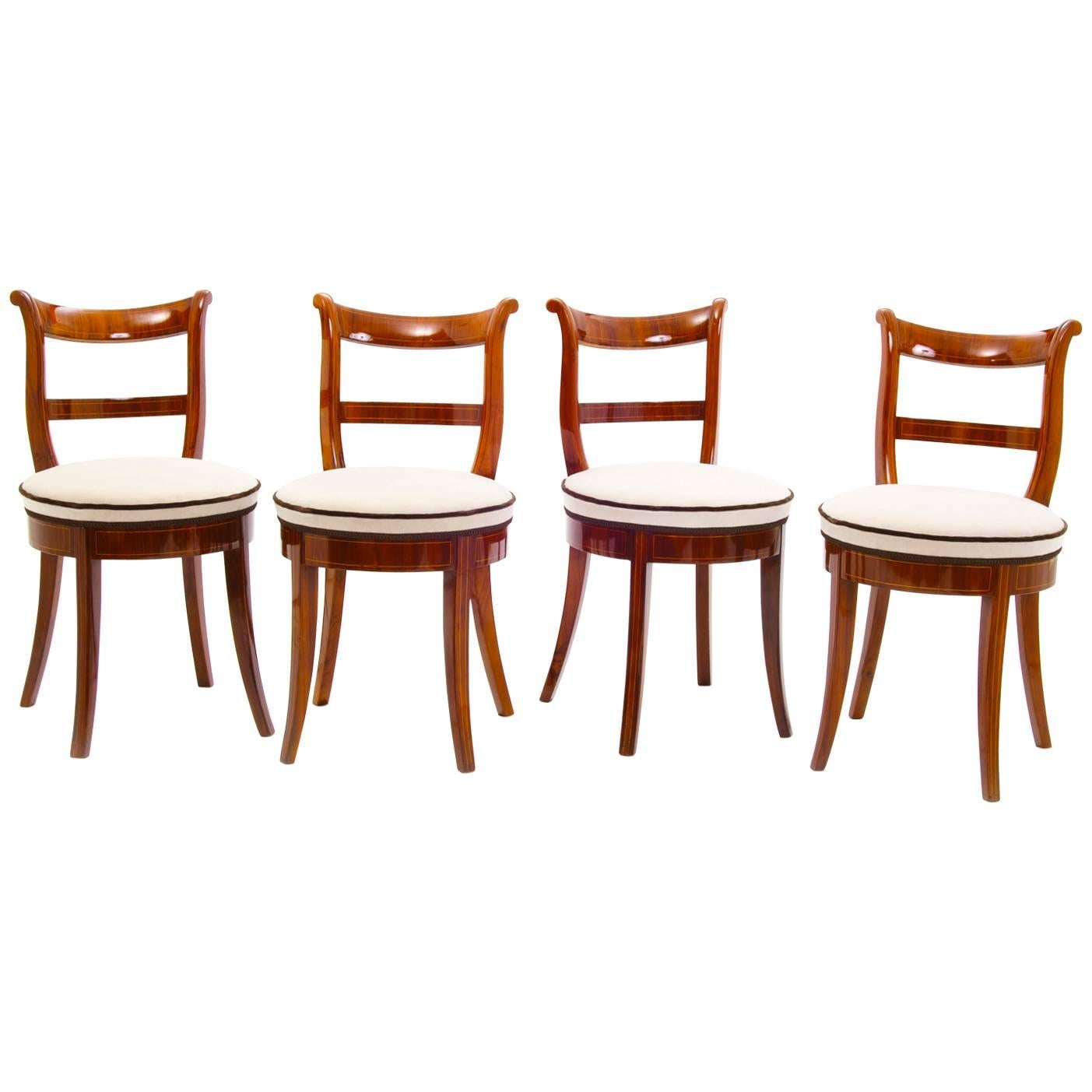 Lady Chairs, Central German Probably, Maple and Plum, Thuringia, 1830-1840 For Sale
