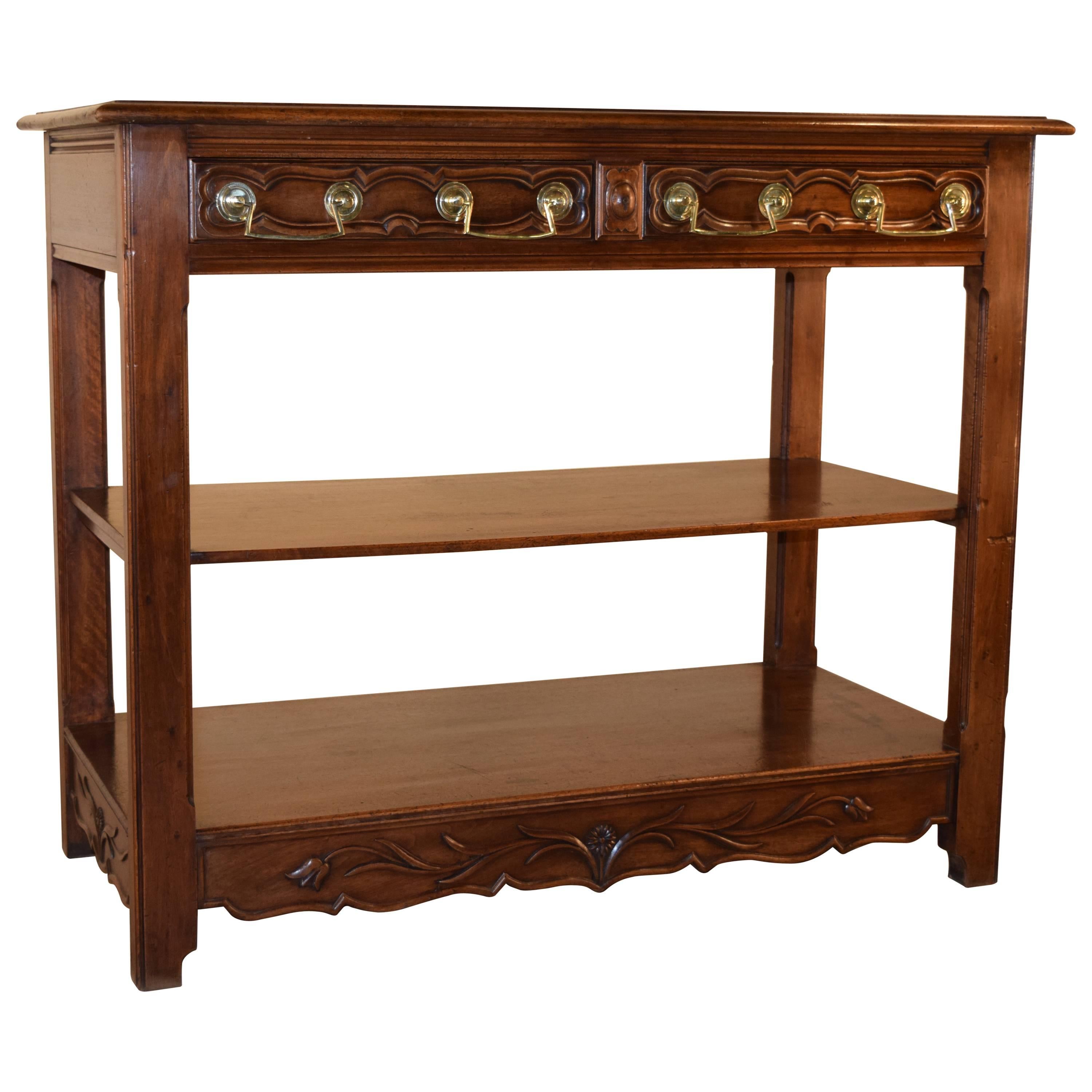 19th Century French Walnut Dessert Buffet