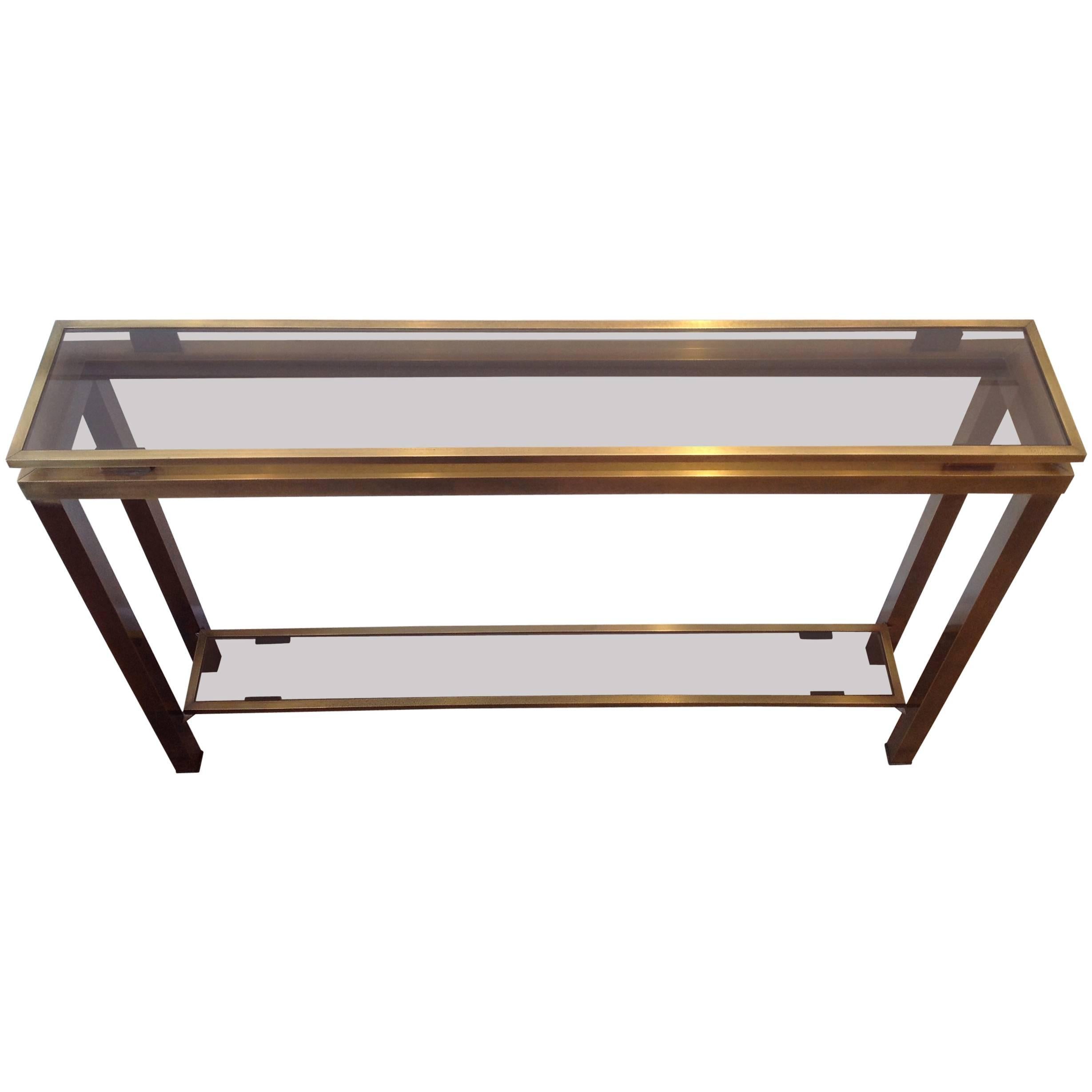 Guy Lefevre Brass Console Table