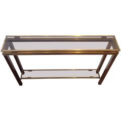 Table console Guy Lefevre en laiton