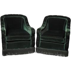 Pair of Hollywood Regency Club Chairs