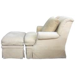 Large and Comfortable Club Chair and Matching Ottoman