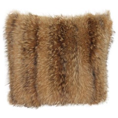 Luxurious Down Filled Genuine Tanuki Fur Throw Pillows