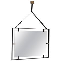 Rectangular Metal and Leather Mirror 2
