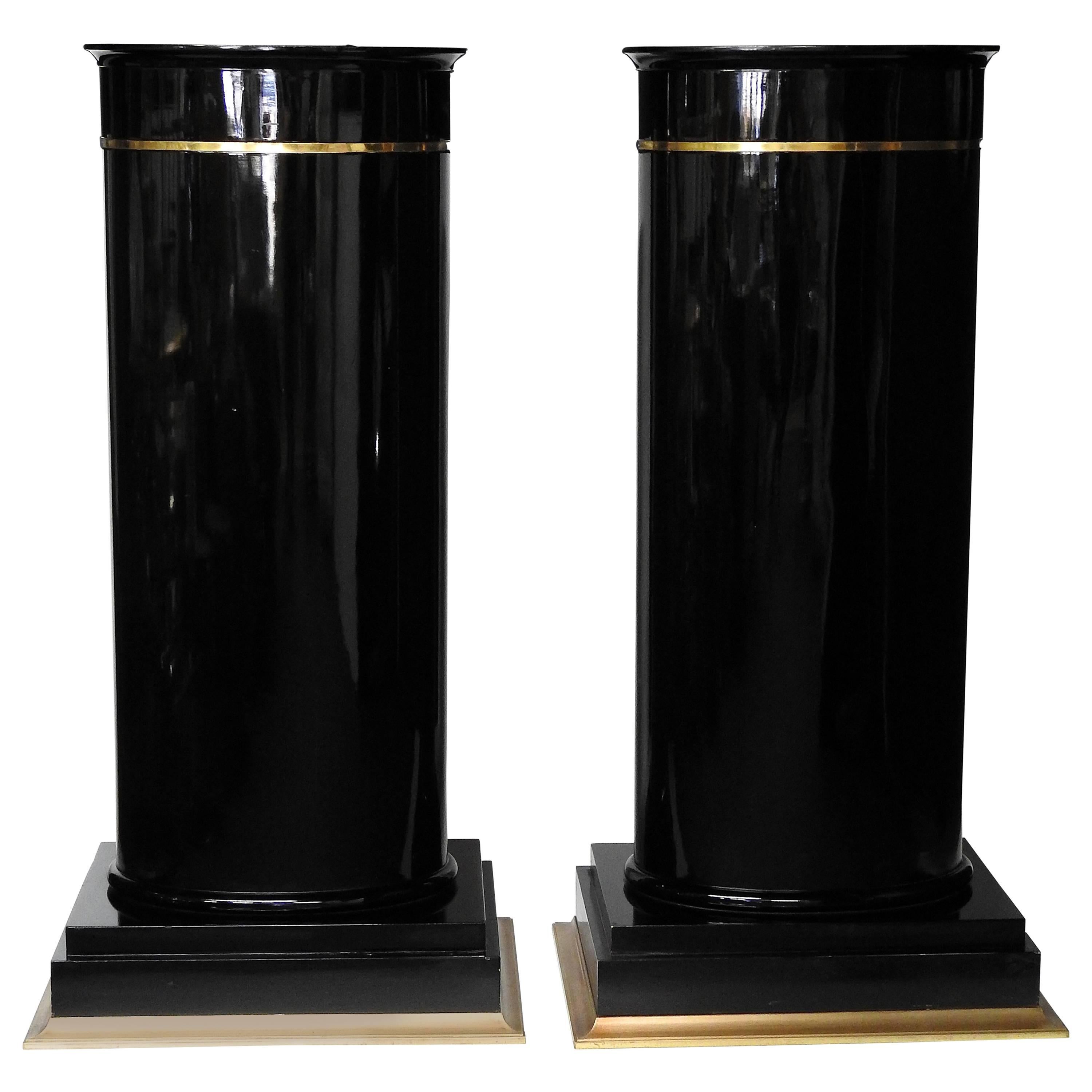 Karl Springer Style Pedestals For Sale