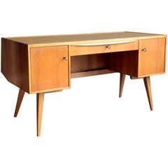 German Wooden and Glass Desk, Attributed to Franz Ehrlich, 1950s
