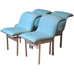 Onda Dining Chairs by Giovanni Offredi for Saporiti, 1970s, Set of Four