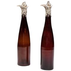 Pair of Silver Mounted 19th Century Bottles 2