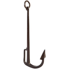 Overscale Large Mid-19th Century Wrought Iron Portable Anchor