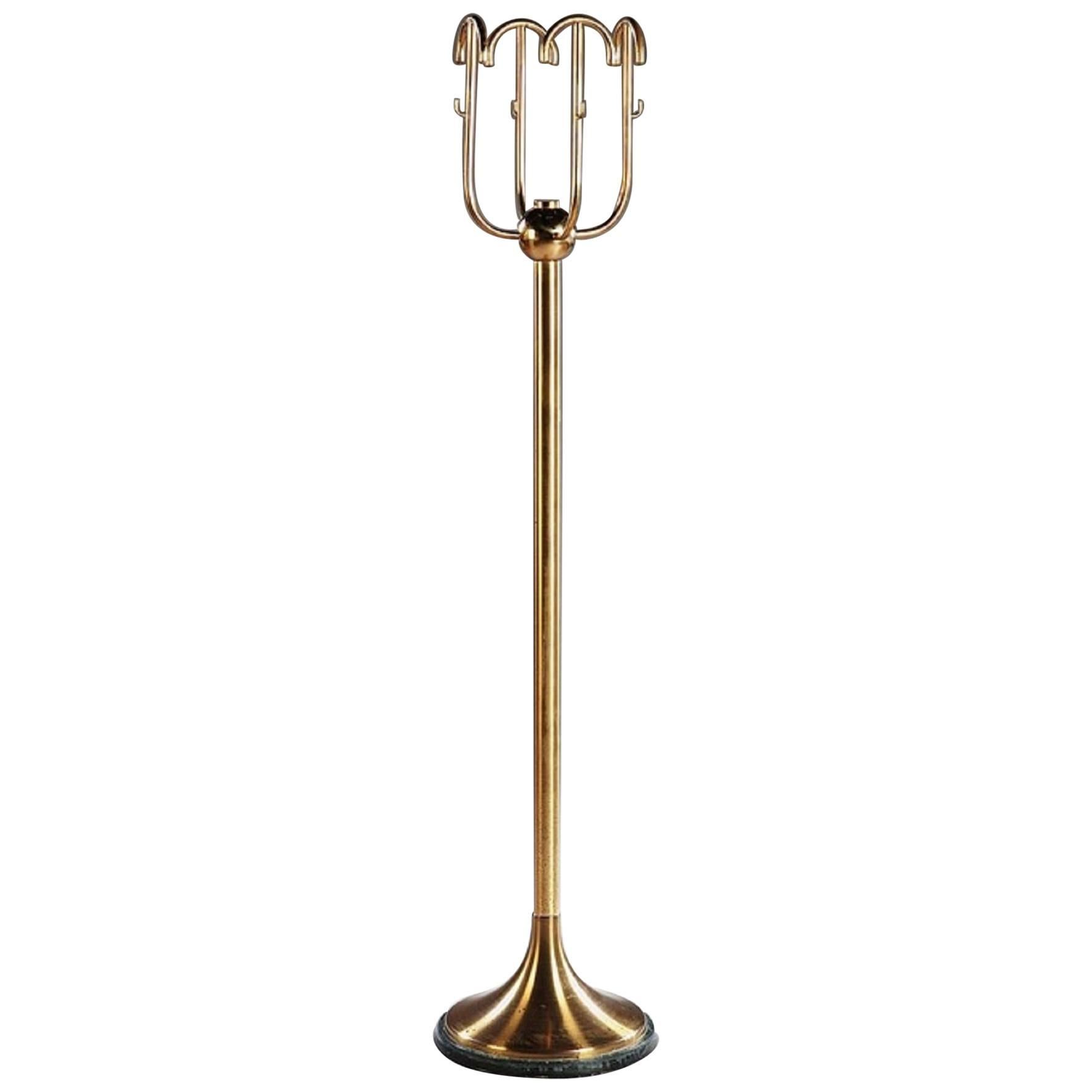 Polished Brass Italian 1980s Coat or Hat Stand For Sale