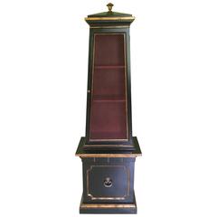 Custom Obelisk Shaped Cabinet in Black, Red and Gold