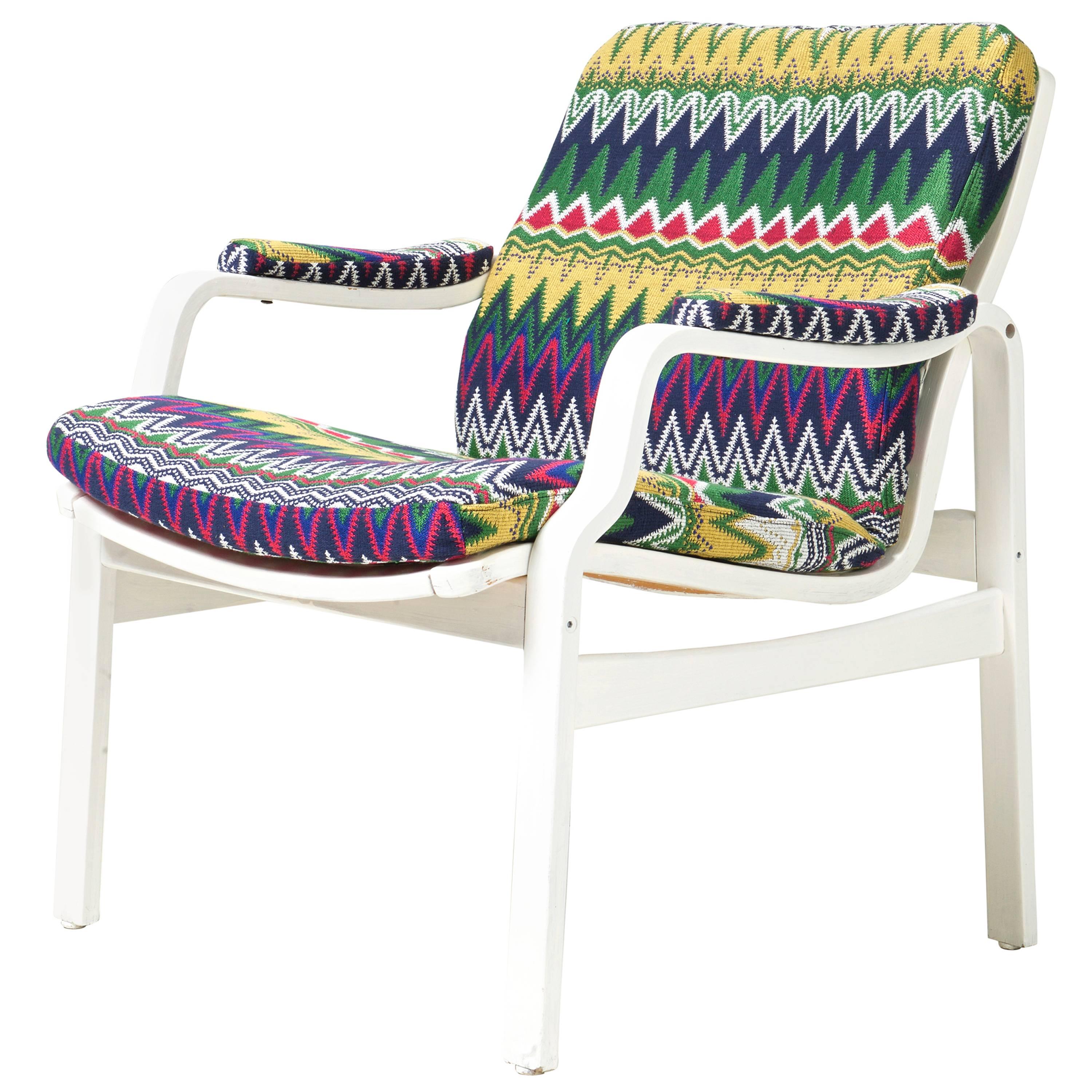 Vintage Danish Chair with New Upholstery For Sale