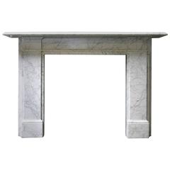 19th Century Early Victorian Carrara Marble Fireplace Mantle