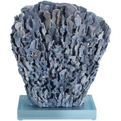 Large Modern Blue Coral Sculpture