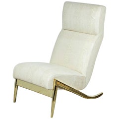 Paul Marra Slipper Chair in Brass with Faux Python