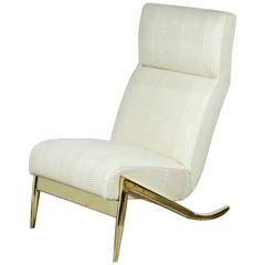 Paul Marra Slipper Chair in Brass with Faux Python 2