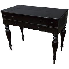 American 1920s Ebonized Desk with Drop Top