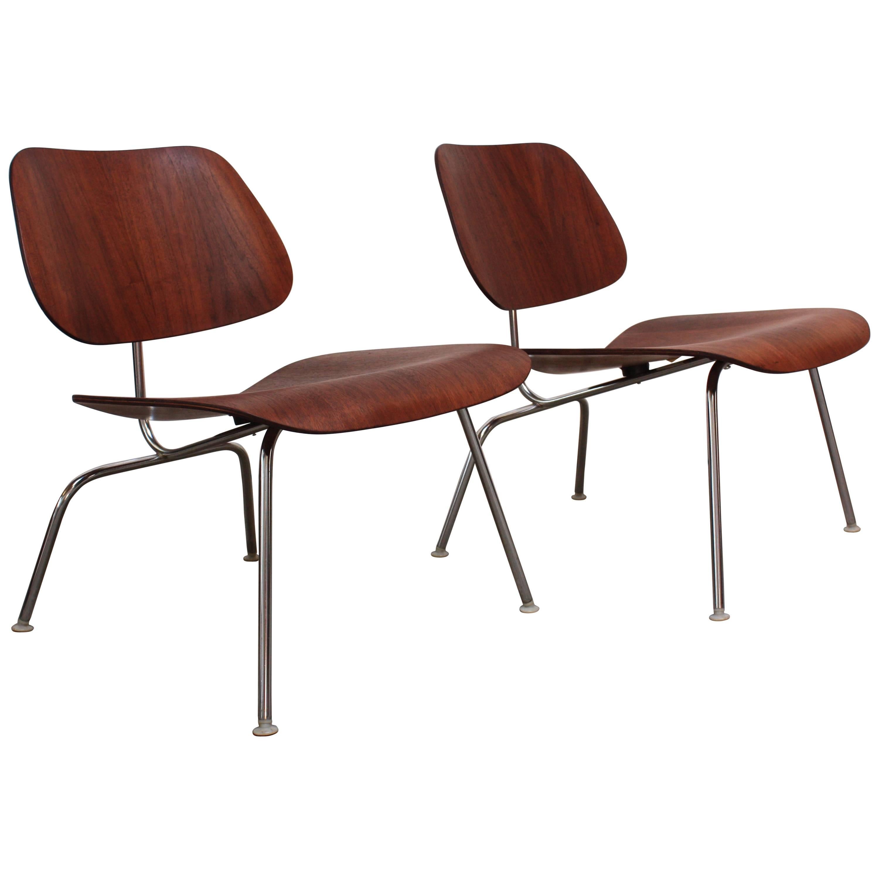 Pair of Eames for Herman Miller LCM Chairs in Walnut