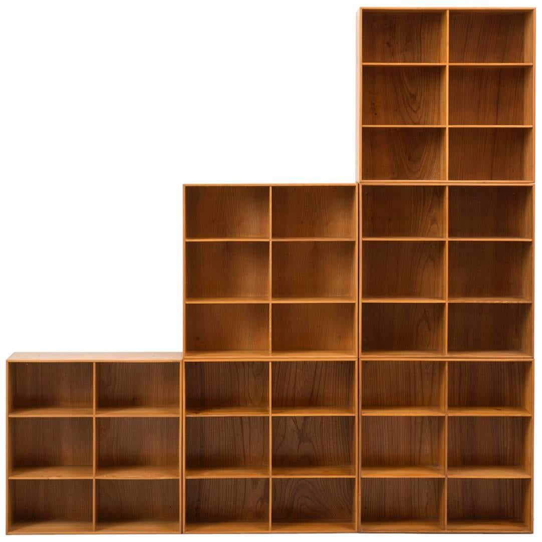 Set of Modular Elm Bookcases by Mogens Koch