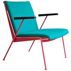 Pink and Turquoise Oase Chair by Wim Rietveld for Ahrend de Cirkel, 1975