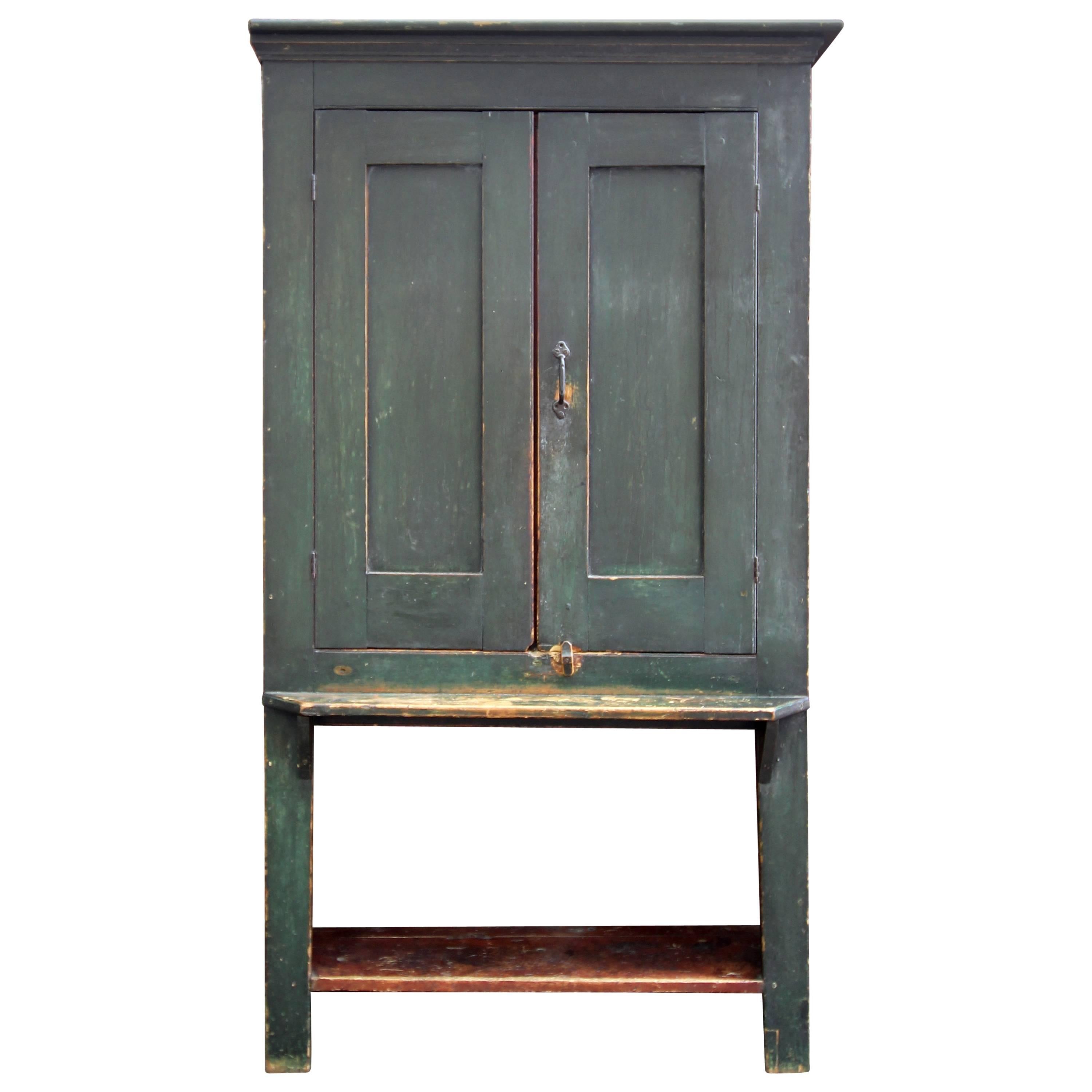 Painted Cupboard with Low Shelf, American, Mid-19th Century