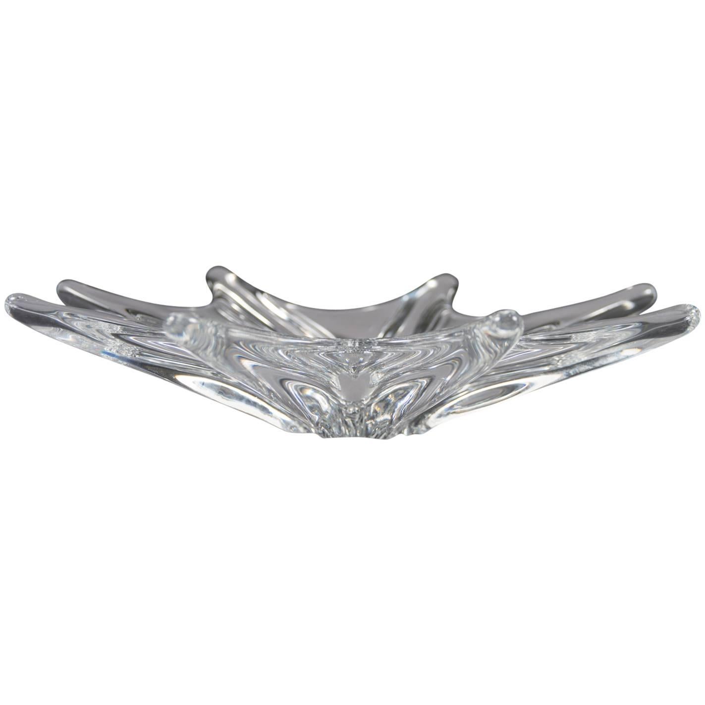 Clear Baccarat Glass Star-Shaped Bowl