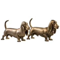 Pair of Gilt Silver Buccellati Dachshund Dogs Signed