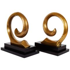 Rare Pierre Cardin Logo Sculptural Bookends 2