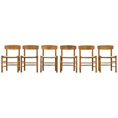 Set of Six Dining Chairs by Børge Mogensen for Fredericia